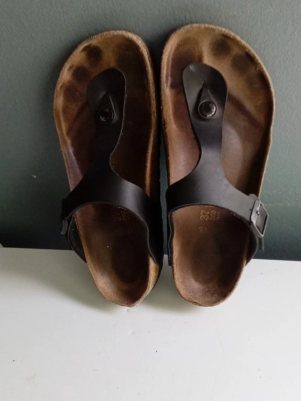 Birkenstock Gizeh Black Birko-Flor Thong Sandals Womens 37 L6 M4